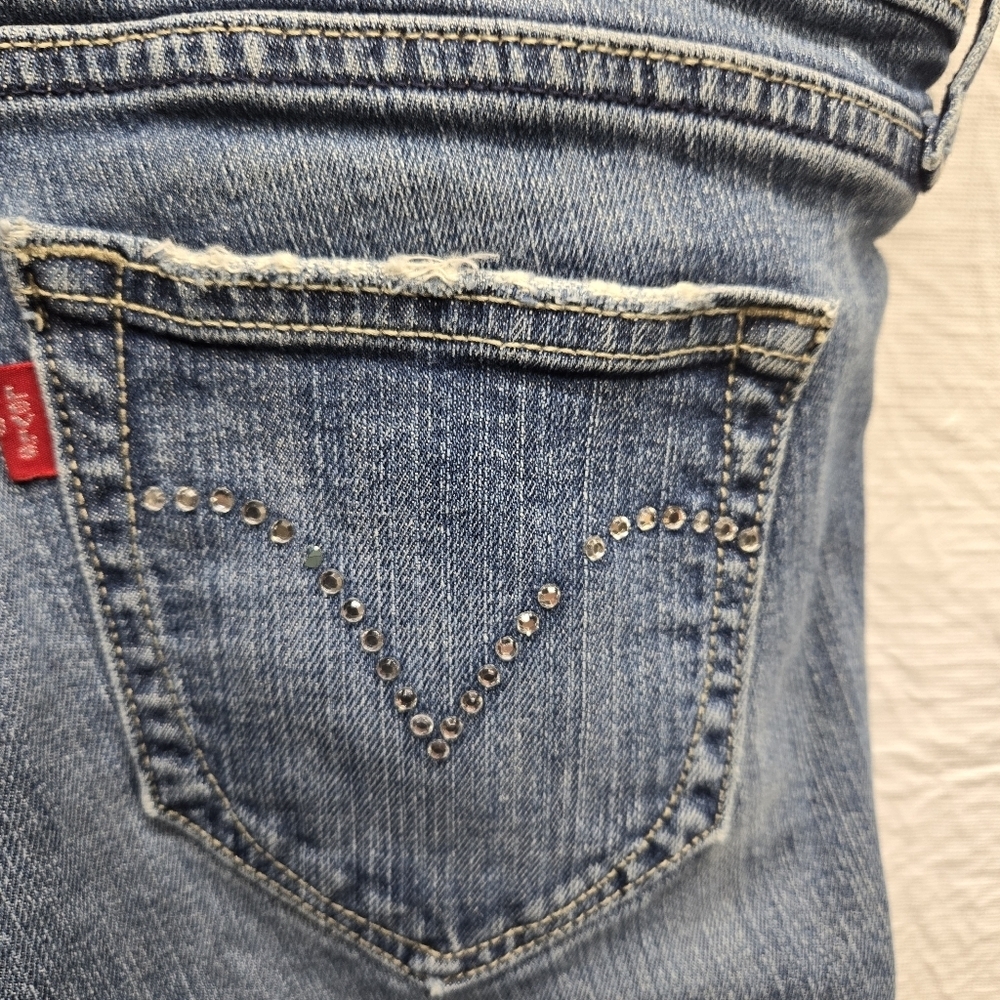 Levis Jeans Womens Size 10M Night Blues Embellished Silver Tab Y2K See Condition - Picture 14 of 15